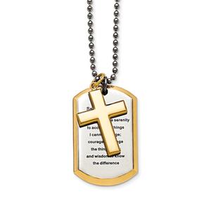 Mens Gentlemens Classics(tm) Gold Plated Serenity Prayer Necklace