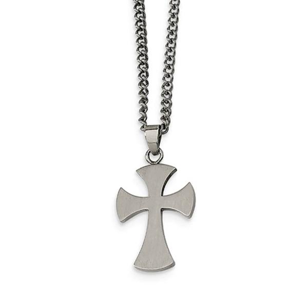 Mens Gentlemens Classics(tm) Elegant Stainless Steel Cross Necklace