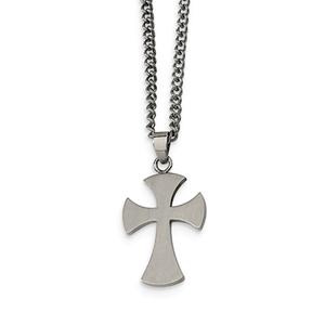 Mens Gentlemens Classics(tm) Elegant Stainless Steel Cross Necklace