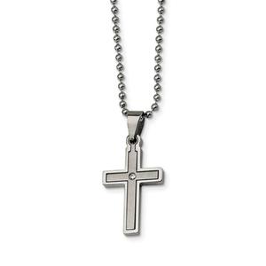 Mens Gentlemens Classics(tm) Diamond Accent Cross Necklace