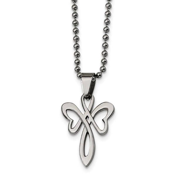 Mens Gentlemens Classics(tm) Unique Stainless Steel Cross Necklace