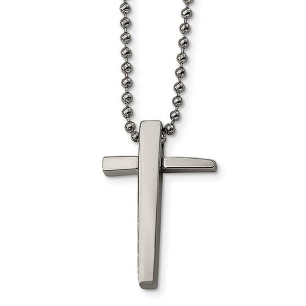 Mens Gentlemen's Classics(tm) Unique Stainless Steel Cross Necklace