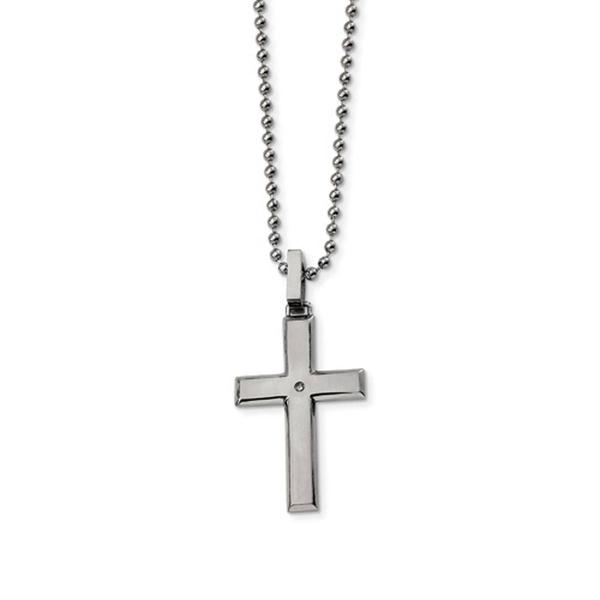 Mens Gentlemen's Classics(tm) Diamond Accented Cross Necklace
