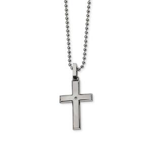 Mens Gentlemen's Classics(tm) Diamond Accented Cross Necklace
