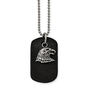 Mens Gentlemen's Classics(tm) Antiqued Eagle & Leather Necklace