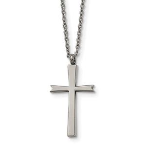 Mens Gentlemen's Classics(tm) Steel Polished Cross Necklace