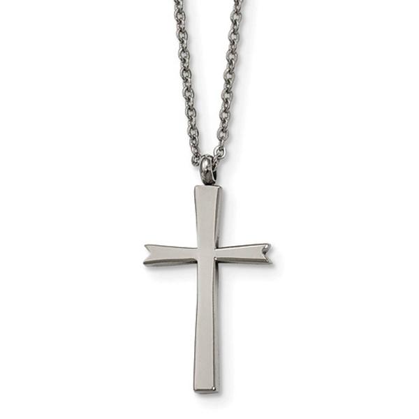 Mens Gentlemen's Classics(tm) Steel Polished Cross Necklace
