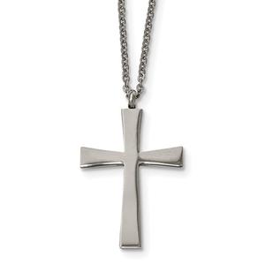 Mens Gentlemen's Classics(tm) Steel Brushed Cross Necklace