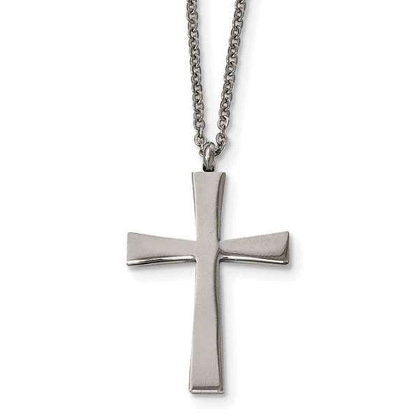 Mens Gentlemen's Classics(tm) Steel Brushed Cross Necklace