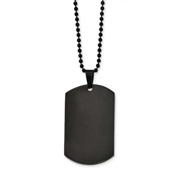 Mens Gentlemen's Classics(tm) Black IP Dog Tag Necklace