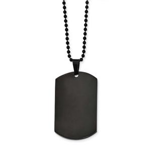 Mens Gentlemen's Classics(tm) Black IP Dog Tag Necklace