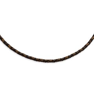 Mens Gentlemen's Classics(tm) Genuine Leather Hexagon Weave Necklace