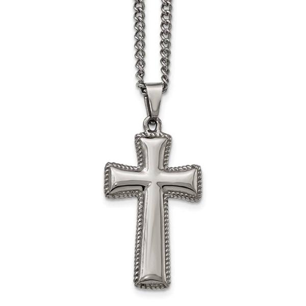 Mens Gentlemen's Classics(tm) Polished Cushion Cross Necklace