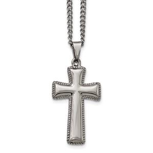 Mens Gentlemen's Classics(tm) Polished Cushion Cross Necklace