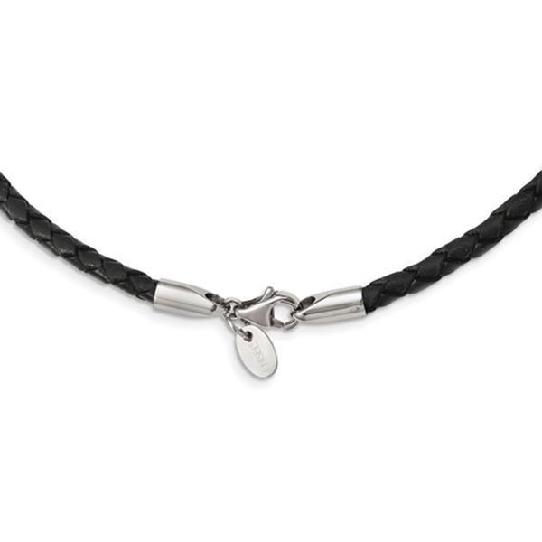 Mens Gentlemen's Classics(tm) Weaved Genuine Leather Necklace
