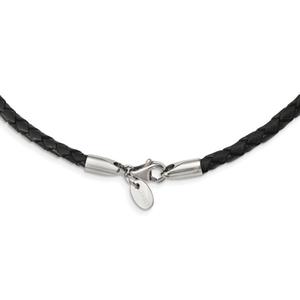 Mens Gentlemen's Classics(tm) Weaved Genuine Leather Necklace