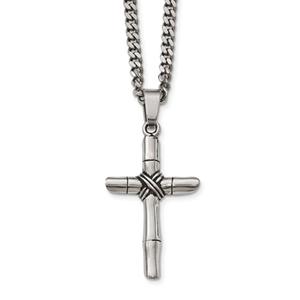 Mens Gentlemen's Classics(tm) Polished & Antiqued Cross Necklace