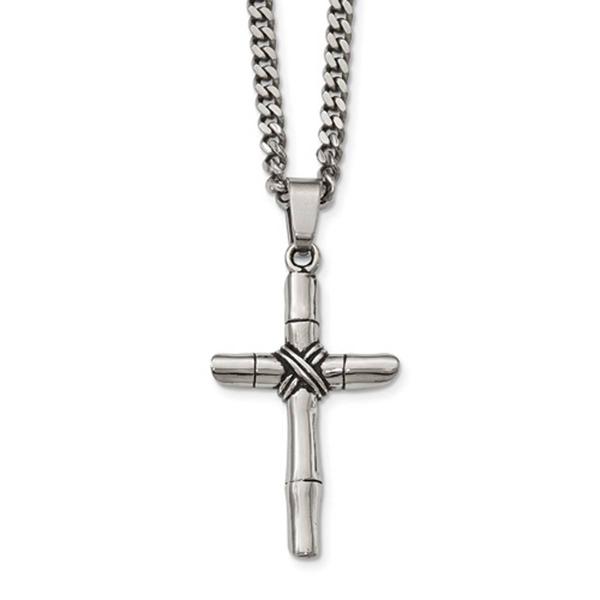 Mens Gentlemen's Classics(tm) Polished & Antiqued Cross Necklace