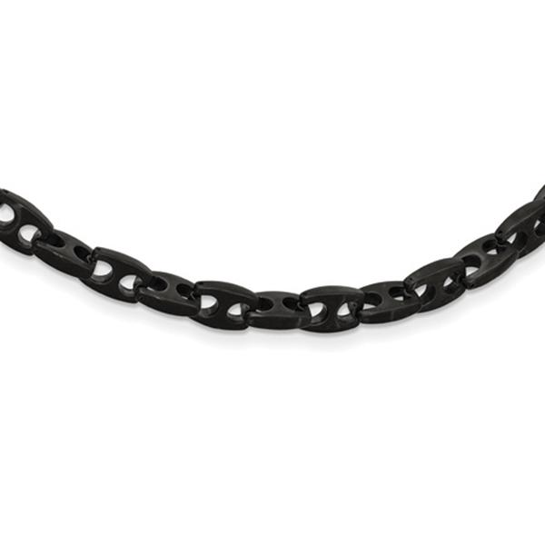 Mens Gentlemen's Classics(tm) Black Plated & Brushed Link Necklace