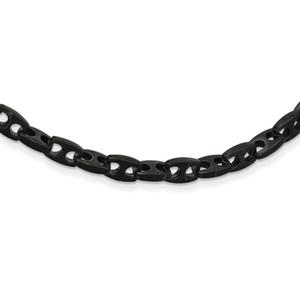 Mens Gentlemen's Classics(tm) Black Plated & Brushed Link Necklace