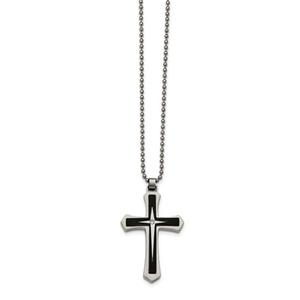 Mens Gentlemen's Classics(tm) Black CZ Cross Necklace