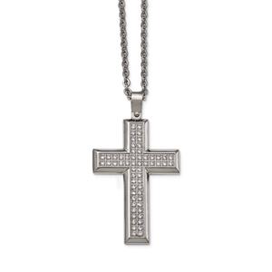 Mens Gentlemen's Classics(tm) Polished CZ Cross Necklace