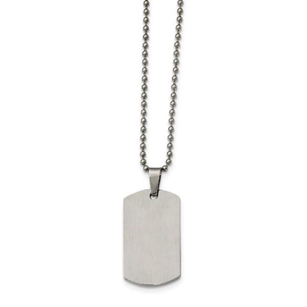 Mens Gentlemen's Classics(tm) Steel Rounded Edge Dog Tag Necklace alternate view