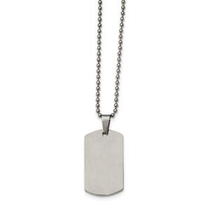 Mens Gentlemen's Classics(tm) Steel Rounded Edge Dog Tag Necklace alternate view
