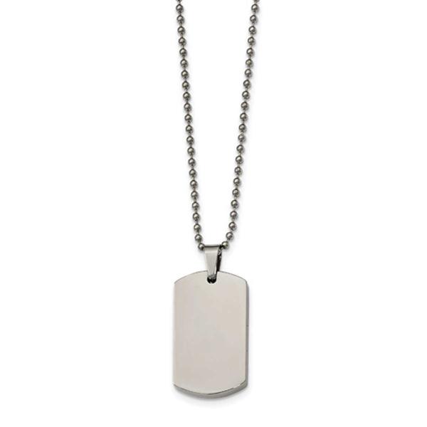 Mens Gentlemen's Classics(tm) Rounded 4mm Edge Dog Tag Necklace