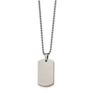 Mens Gentlemen's Classics(tm) Rounded 4mm Edge Dog Tag Necklace