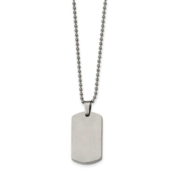 Mens Gentlemen's Classics(tm) Rounded 4mm Edge Dog Tag Necklace alternate view