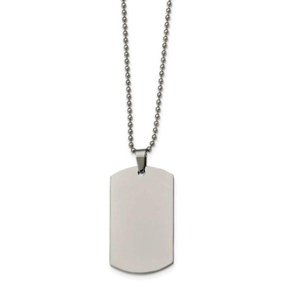 Mens Gentlemen's Classics(tm) Rounded 2mm Edge Dog Tag Necklace