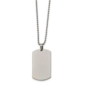 Mens Gentlemen's Classics(tm) Rounded 2mm Edge Dog Tag Necklace