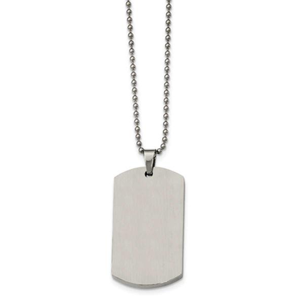 Mens Gentlemen's Classics(tm) Rounded 4mm Edge Dog Tag Necklace alternate view
