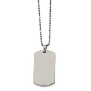 Mens Gentlemen's Classics(tm) Rounded 4mm Edge Dog Tag Necklace alternate view