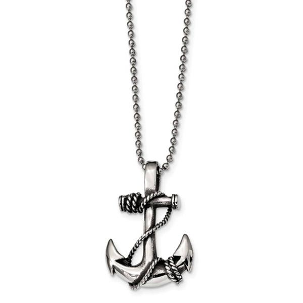 Mens Gentlemen's Classics(tm) Antiqued & Polished Anchor Necklace