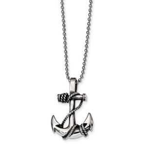 Mens Gentlemen's Classics(tm) Antiqued & Polished Anchor Necklace
