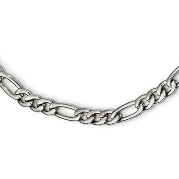Mens Gentlemen's Classics(tm) Polished Figaro Steel Chain Necklace