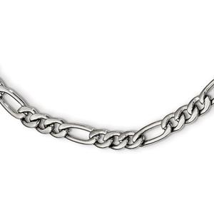Mens Gentlemen's Classics(tm) Polished Figaro Steel Chain Necklace