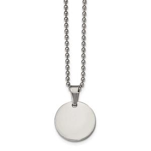 Mens Gentlemen's Classics(tm) 2.0mm Thick Round Dog Tag Necklace