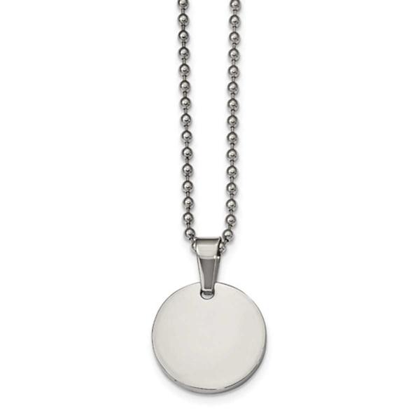 Mens Gentlemen's Classics(tm) 2.0mm Thick Round Dog Tag Necklace