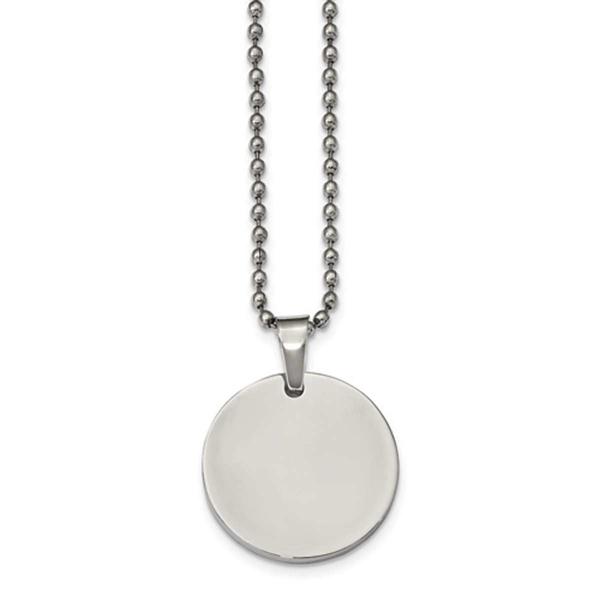 Mens Gentlemen's Classics(tm) Round 2.0mm Thick Dog Tag Necklace