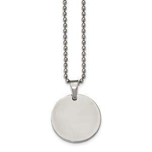 Mens Gentlemen's Classics(tm) Round 2.0mm Thick Dog Tag Necklace