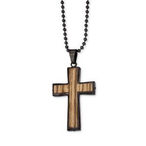 Mens Gentlemen's Classics(tm) Gunmetal IP-Plated Cross Necklace