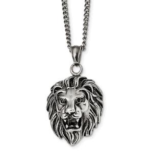 Mens Gentlemen's Classics(tm) Antiqued Lion Head Necklace