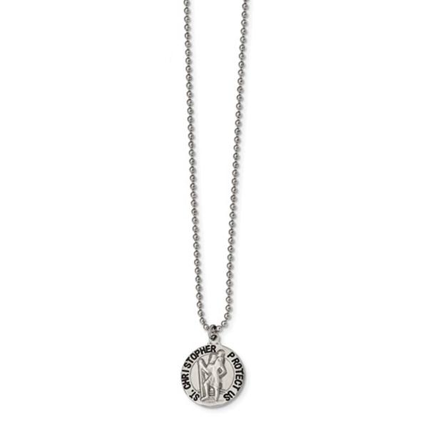 Mens Gentlemens Classics(tm) St. Christopher Medal Pendant Necklace
