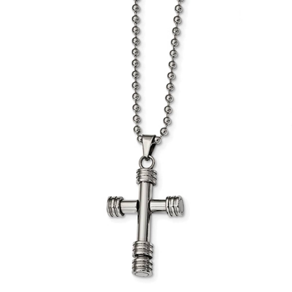 Mens Gentlemen's Classics(tm) Polished Silver Cross Necklace