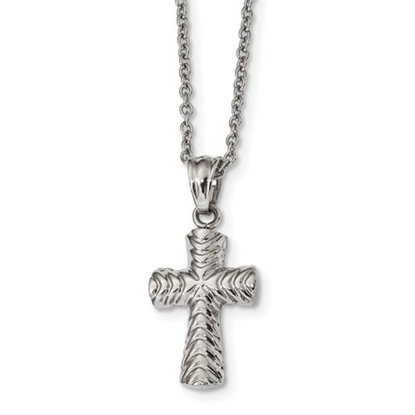 Mens Gentlemen's Classics(tm) Polished & Textured Cross Necklace