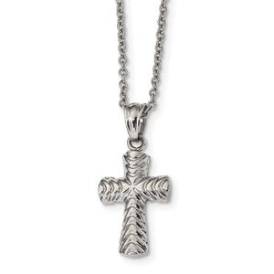 Mens Gentlemen's Classics(tm) Polished & Textured Cross Necklace