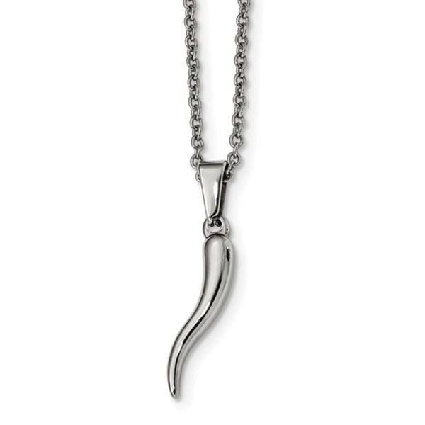 Mens Gentlemen's Classics(tm) Stainless Steel Italian Horn Necklace
